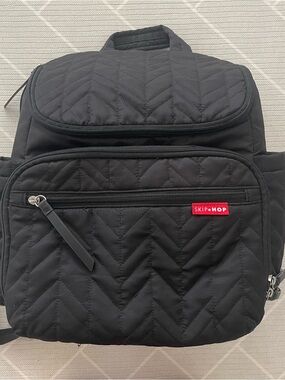 Skip Hop Black Forma Quilted Diaper Backpack